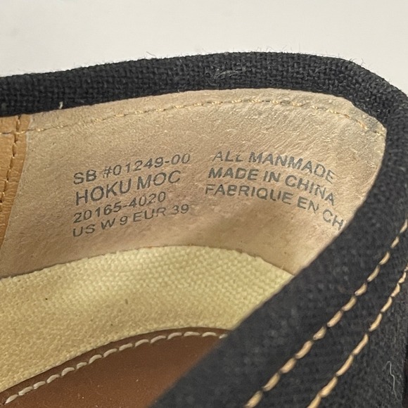 Olukai Hoku Moc Womens 9 Black Slip On Canvas Comfort Moccasins Loafers Flats - Picture 10 of 11